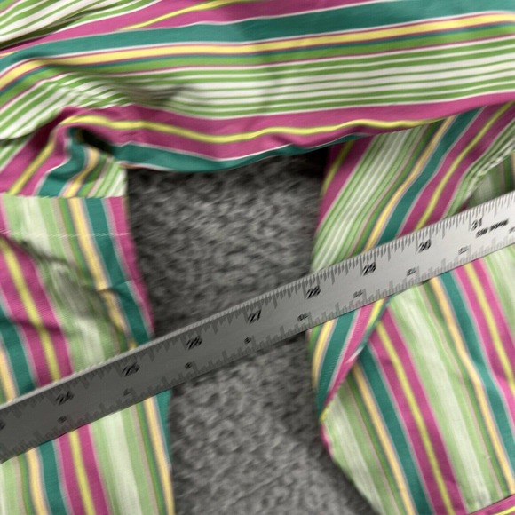 Ralph Lauren Shirt Men's Extra Large Green Pink Striped Philip Sport Cotton XL - Picture 6 of 10